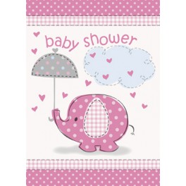 8 UMBRELLAPHANTS PINK INVITES