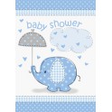 8 UMBRELLAPHANTS BLUE INVITES