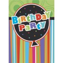 8 BIRTHDAY STRIPES INVITATIONS