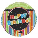 18" BULK BDAY STRIPES FOIL BLN