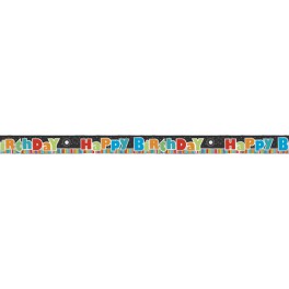 BDAY STRIPES FOIL BNNER-12FT