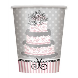8 ELEGANT WEDDING 9OZ CUPS