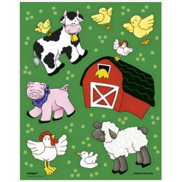 4 FARM FRIENDS STICKER SHEETS
