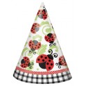 8 LIVELY LADYBUGS PARTY HATS