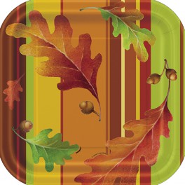 10 ACORN STRIPE 7" SQR PLATE