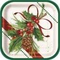 10 HOLLY SPRIG 7" SQR PLATE