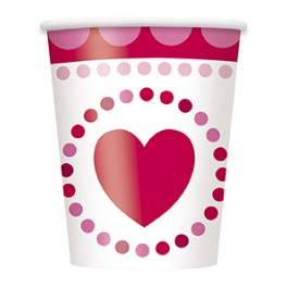 8 RADIANT HEARTS 9OZ CUPS