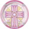 8 SACRED CROSS PINK 7" PLATE