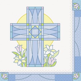 16 SACRED CROSS BLUE BEV NAPS
