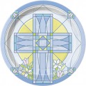 8 SACRED CROSS BLUE 7" PLATE