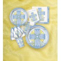 8 SACRED CROSS BLUE 9" PLATE