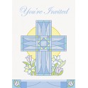 8 SACRED CROSS BLUE INVITES