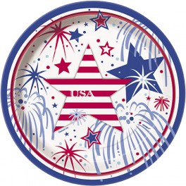 8 USA FIREWORKS 7" PLATE