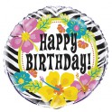 18" BLK WILD LUAU HB FOIL BLN