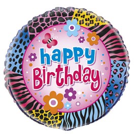 18" BULK WILD BDAY FOIL BLLN