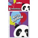 8 BIRTHDAY PANDA INVITATIONS