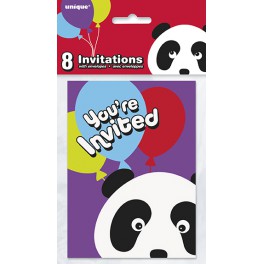 8 BIRTHDAY PANDA INVITATIONS
