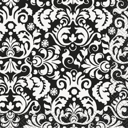 16 BLACK DAMASK BEV NAP