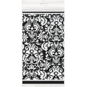 BLACK DAMASK PLSTC TABLECOVER