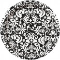 8 BLACK DAMASK 7" PLATE