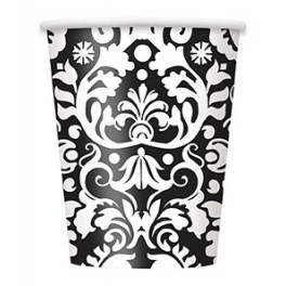 8 BLACK DAMASK 9OZ CUP