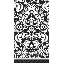 16 BLACK DAMASK GUEST NAPKIN