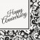 16 BLCK DAMASK ANNIV LUN NAP