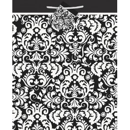 BLACK DAMASK GIFT BAG-MED