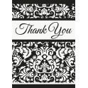 8 BLACK DAMASK THANK YOU NOTES
