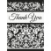 8 BLACK DAMASK THANK YOU NOTES