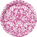 8 PINK DAMASK 7" PLATES