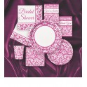 8 PINK DAMASK 9" PLATES