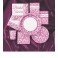 8 PINK DAMASK 9" PLATES
