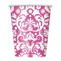 8 PINK DAMASK 9OZ CUP