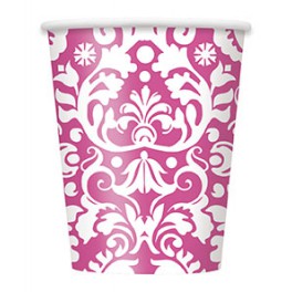 8 PINK DAMASK 9OZ CUP