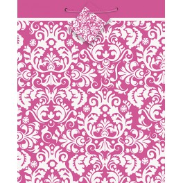 PINK DAMASK GIFT BAG-MED