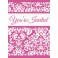 8 PINK DAMASK INVITATIONS