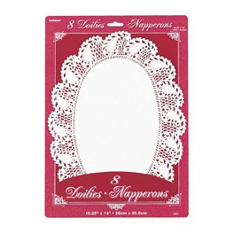 8 OVAL WHITE DOILIES