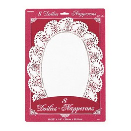 8 OVAL WHITE DOILIES