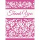 8 PINK DAMASK THANK YOU NOTES