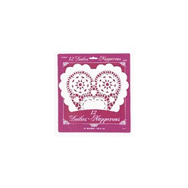 12 10'' WHITE HEART DOILIES