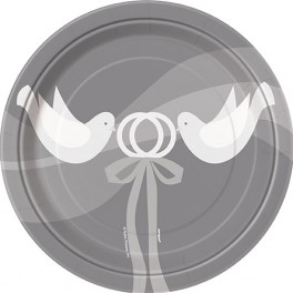 8 SILVER WEDDING 7" PLATES
