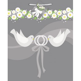 SILVER WEDDING GIFT BAG-MED