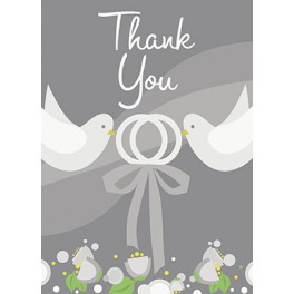 8 SILVER WEDDING THANK NOTES