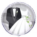 18" PKG SILVER WEDDNG FOIL BLN