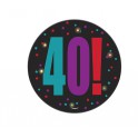 BDAY CHEER LRG BLNK BADGE-40TH