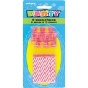 18 BDAY CANDLS & 12 HLDRS PINK