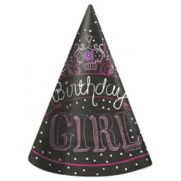 8 BIRTHDAY SWEETS PARTY HATS