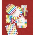 8 RAINBOW BDAY 9" PLATES