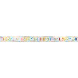 RAINBOW BDAY FOIL BNNR 12FT